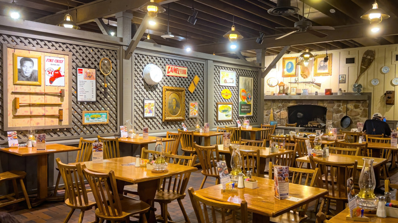 The interior of a Cracker Barrel restaurant