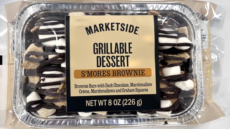 A Brownie S'more Griller in an aluminum pan