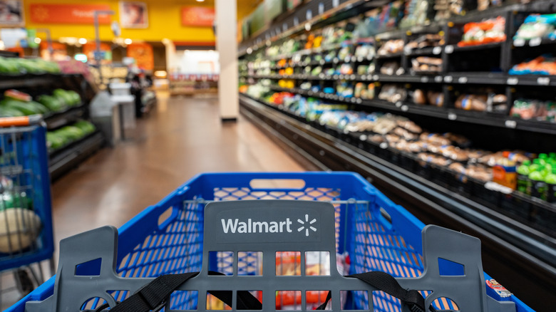 A shopping cart at Walmart
