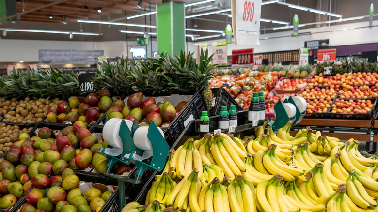 Produce section at grocery store