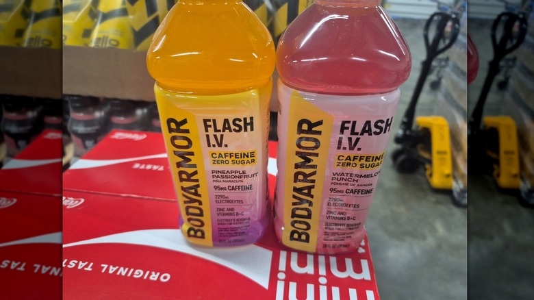 BODYARMOR Flash I.V. Caffeine Zero Sugar on red box