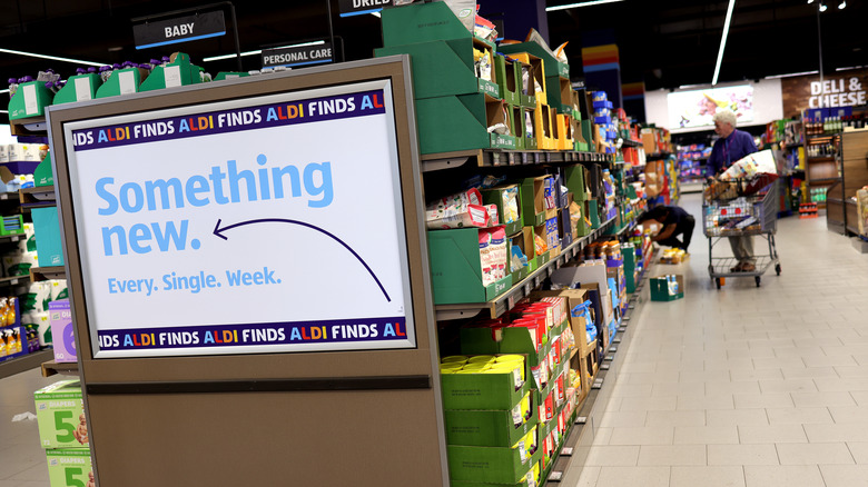 Aldi Finds aisle with sign