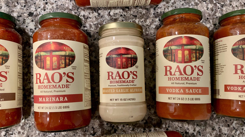 Jars of Rao's homemade sauce 