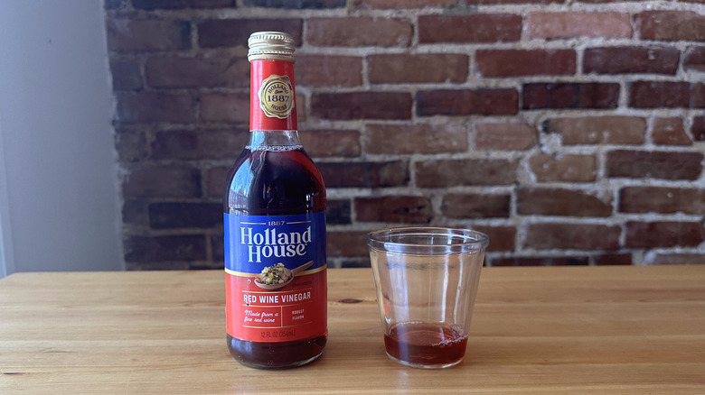 Holland House Red Wine Vinegar on wooden table