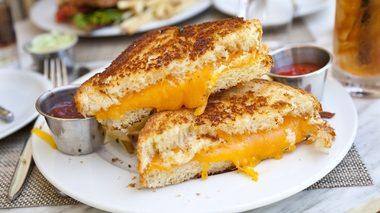 Grilled cheese sandwich at restaurant