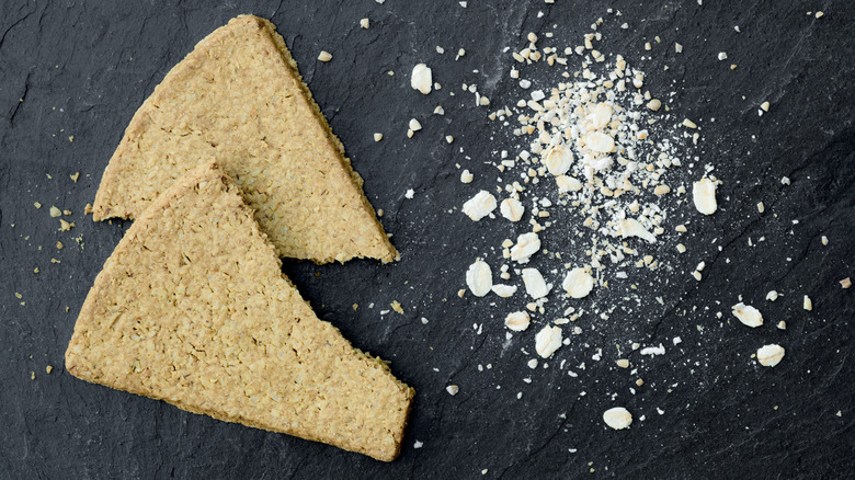 Oatcakes on slate background