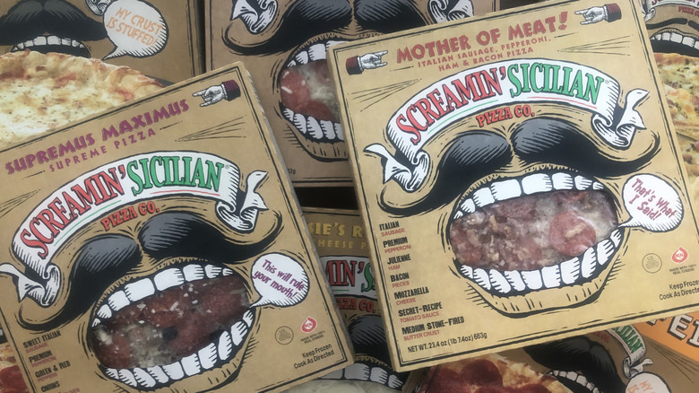 8 different Screamin' Sicilian pizzas.