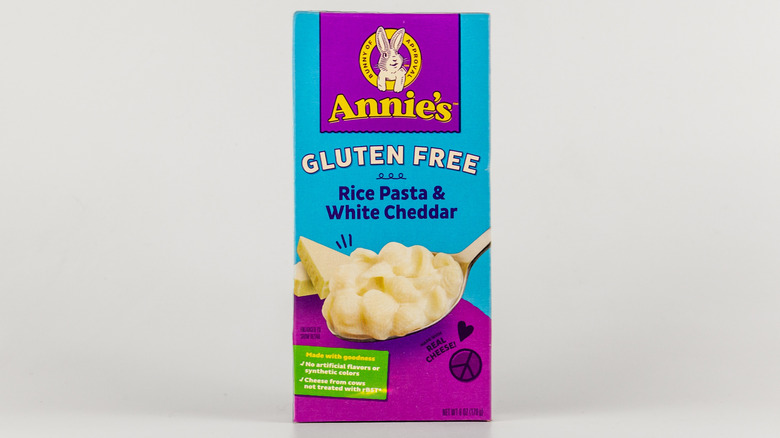 Annie's Homegrown mac and cheese box on a white background