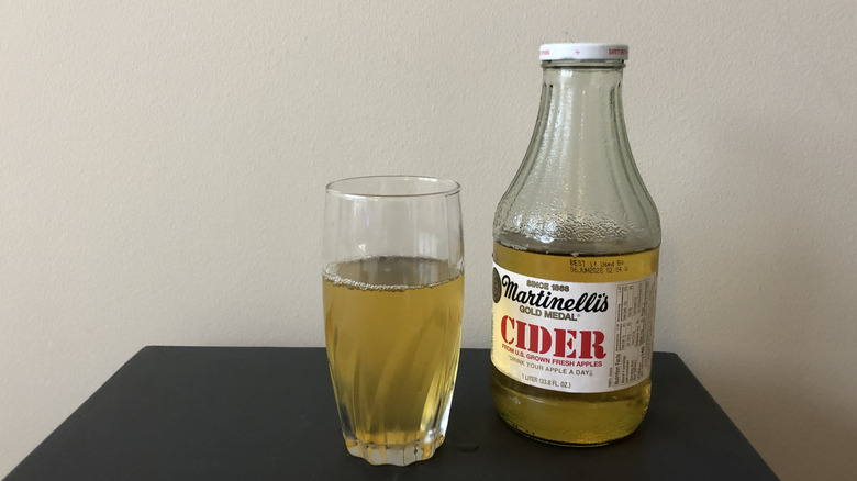Martinelli's cider in a glass.