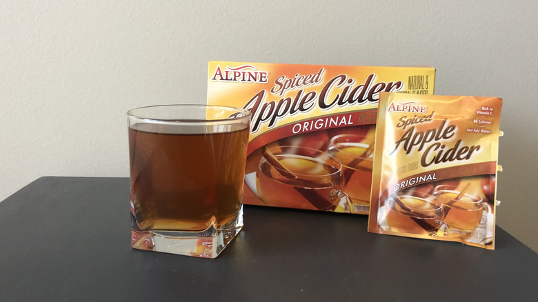 Alpine spiced apple cider in a glass.