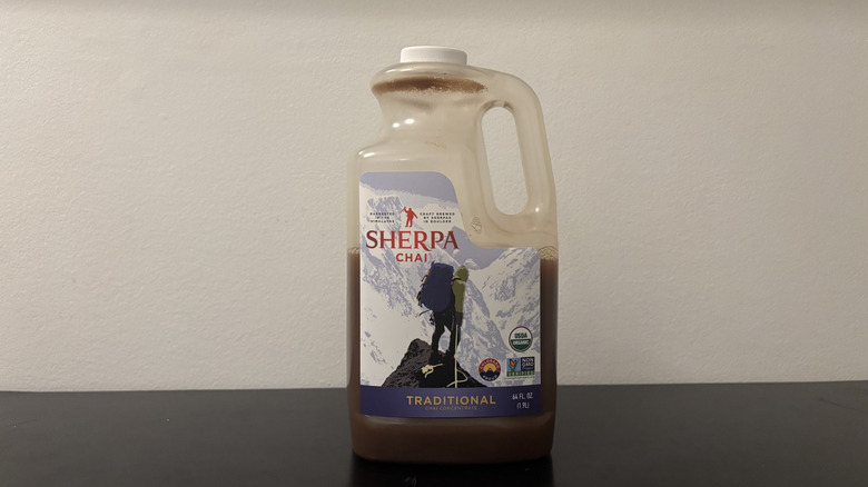 sherpa chai jug displayed on table