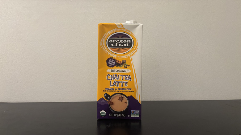 oregon chai container displayed on table