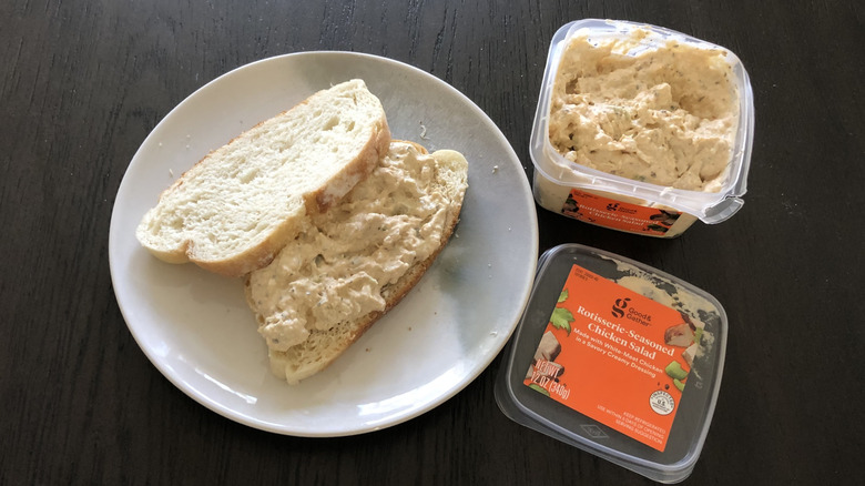 Target Good & Gather rotisserie chicken salad on a sandwich on a plate
