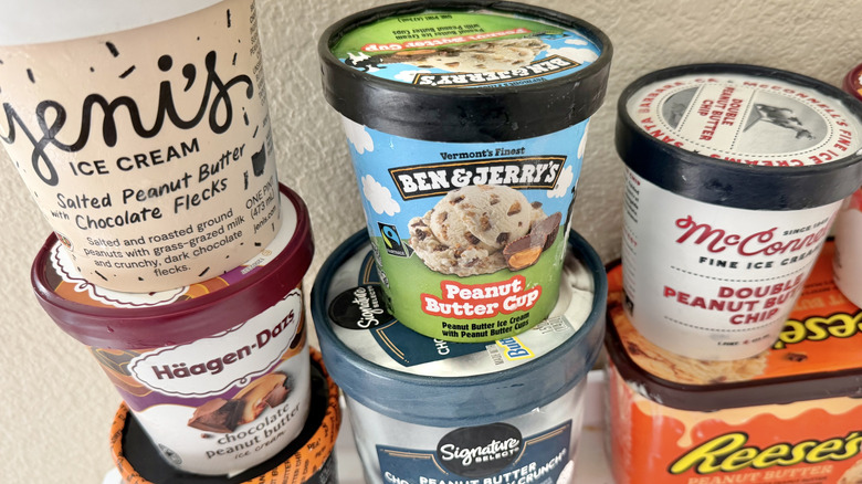 Close up of peanut butter ice creams