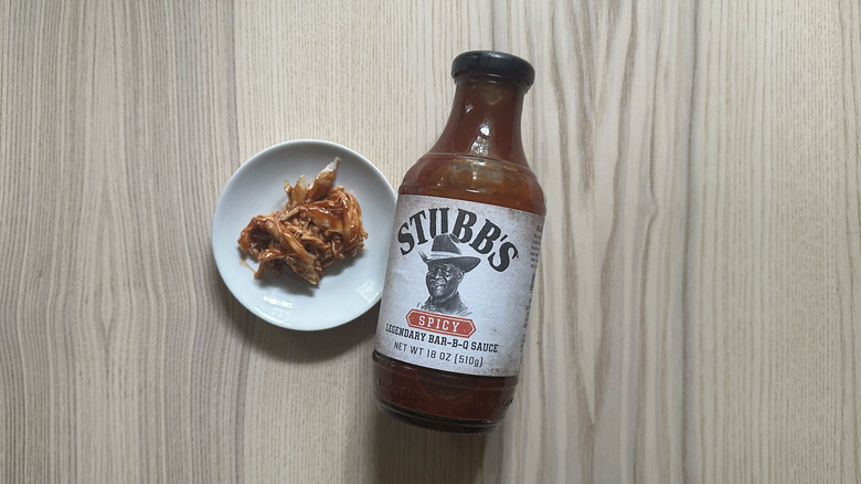 Stubb's Spicy bbq sauce on table