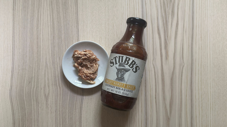 Stubb's Sweet Honey Spice bbq sauce on table
