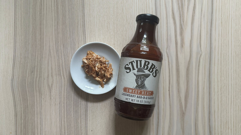 Stubb's Sweet Heat bbq sauce on table