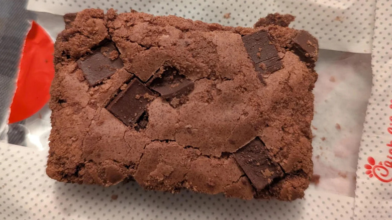 Close up of Chick-Fil-A brownie