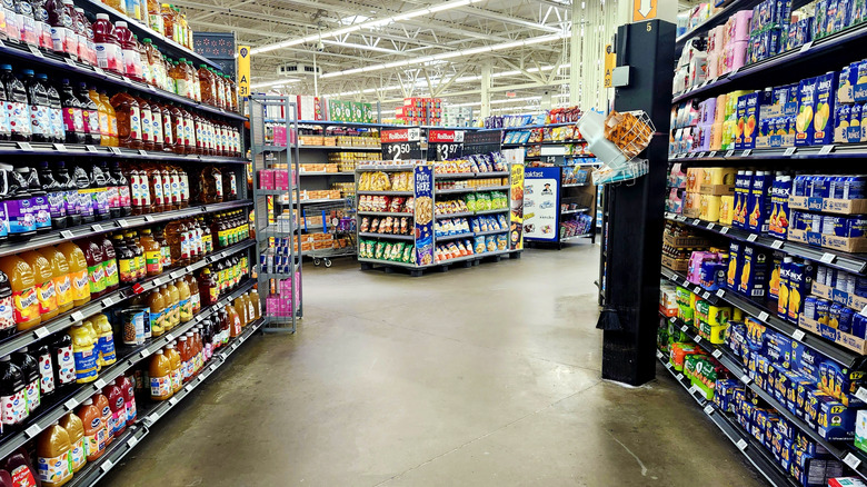 Walmart store interior with juice