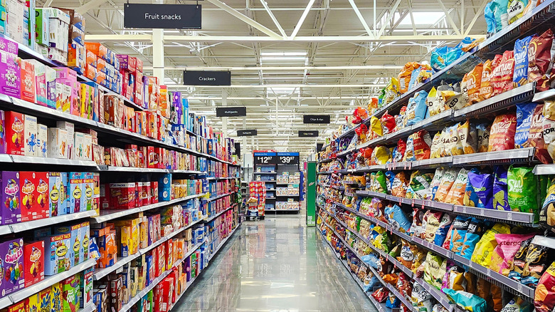 Snack aisle at Walmart