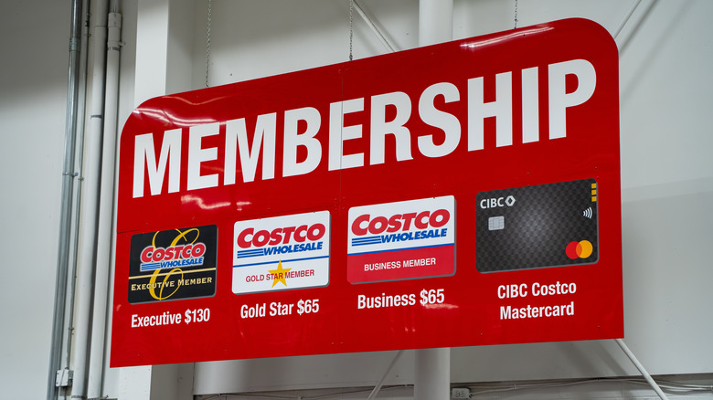 Red Costco membership sign