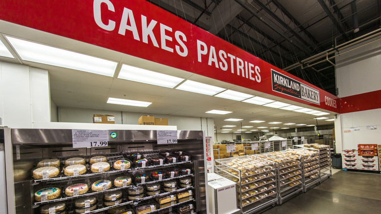 Interior shot of the cakes and pastries section at Costco