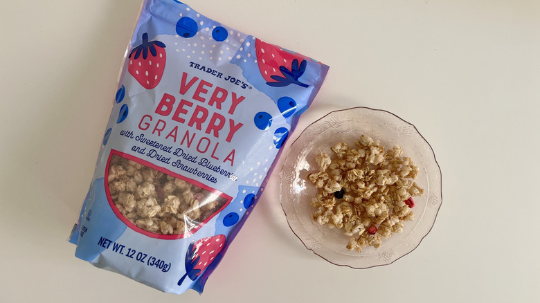 Very Berry Granola from Trader Joe's next to small bowl of granola