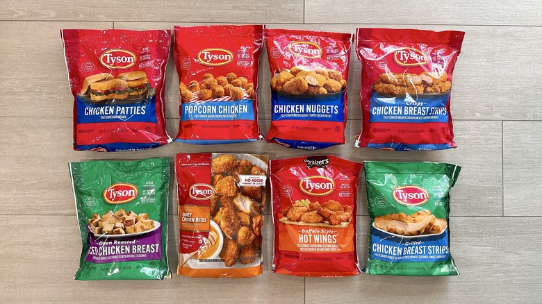 8 packages of Tyson frozen chicken