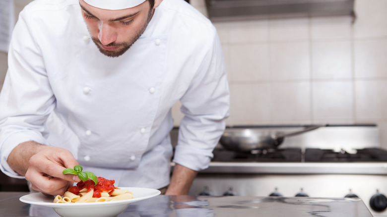 Chef making pasta