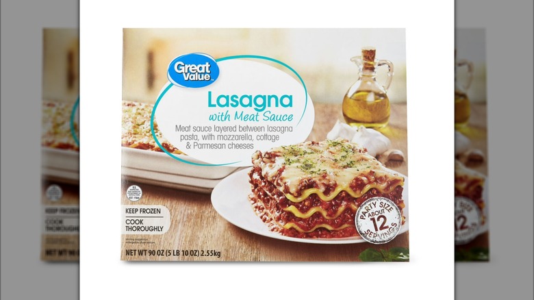 Great Value lasagna with meat sauce