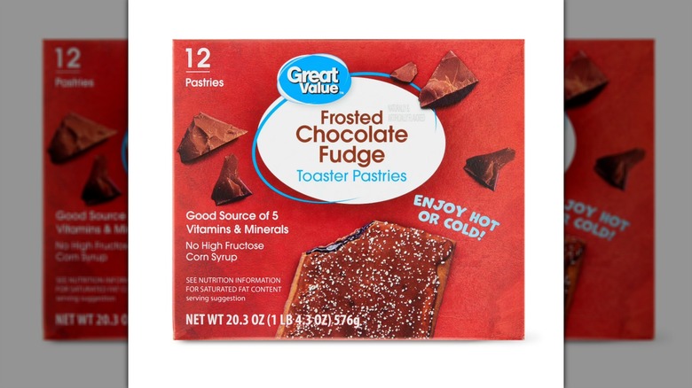 Chocolate frosted fudge toaster pastries from Great Value