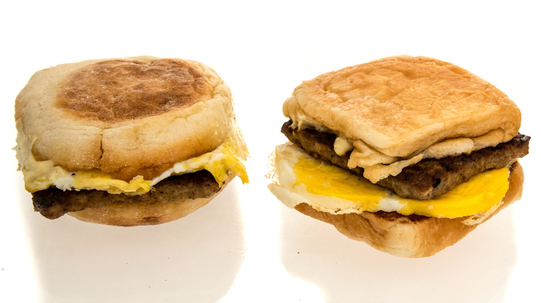 Two Wendy's breakfast sandwiches