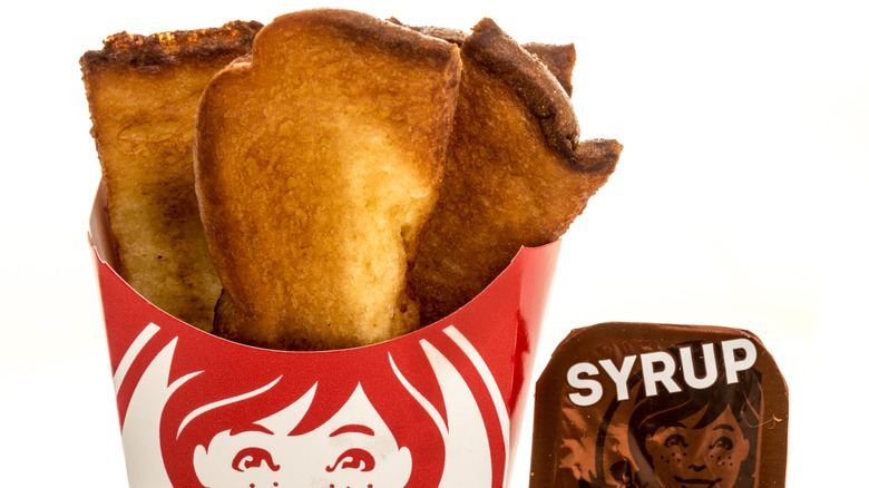 Wendy's French toast sticks and a packet of syrup