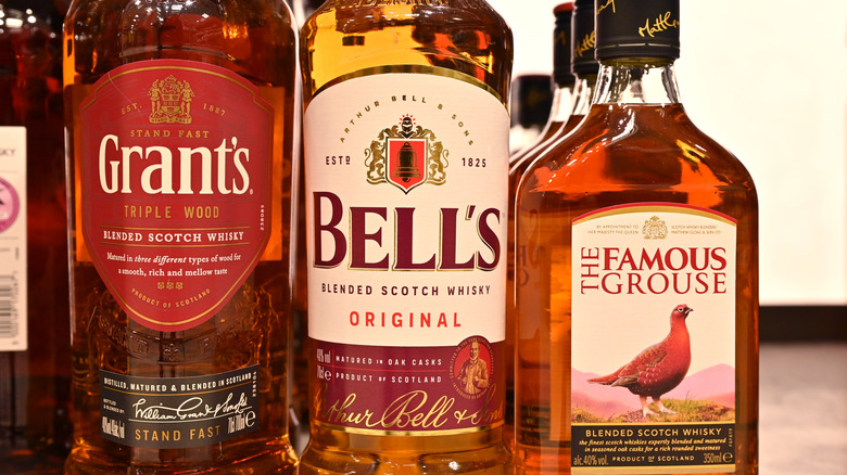 three different types of blended whisky