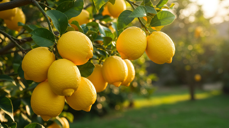 lemons growing on a tree