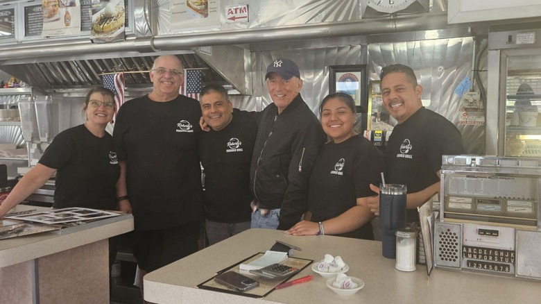 Bruce Springsteen with the staff of Roberto's Freehold Grill in New Jersey