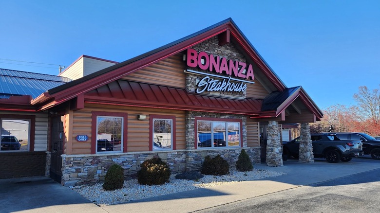 Bonanza Steakhouse restaurant against blue sky