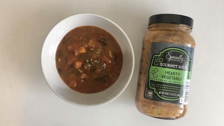 Specially Selected gourmet vegetable soup in a bowl.