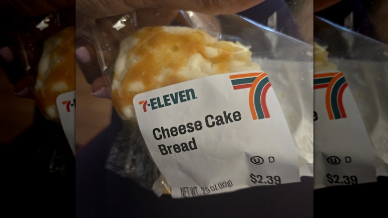 7-Eleven Cheesecake Bread in wrapper with white label