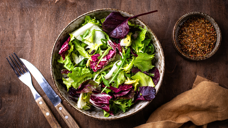 bowl of fresh green salad