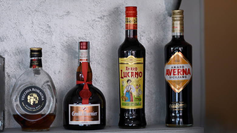 Four bottles of amari