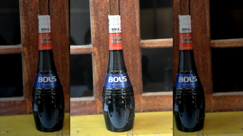 Bottle of Bols creme de cacao