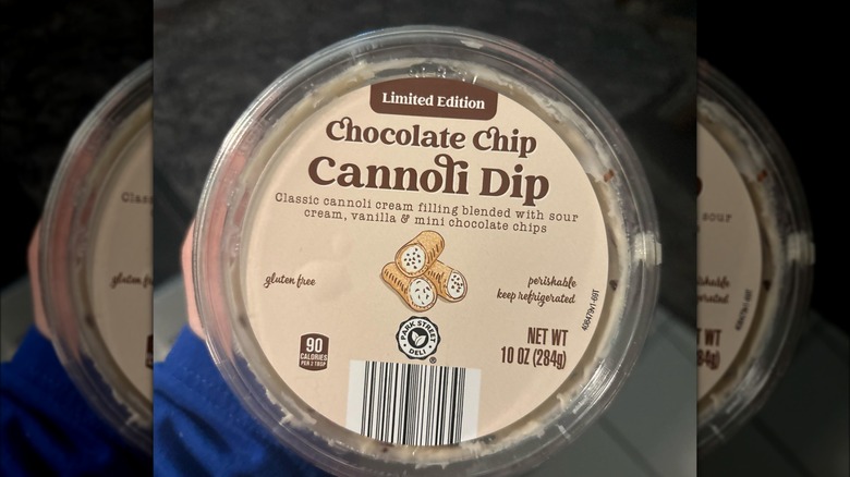 Top view of Aldi's Chocolate Chip Cannoli Dip