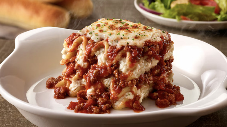 Lasagna classico lighter portion serving size on a plate