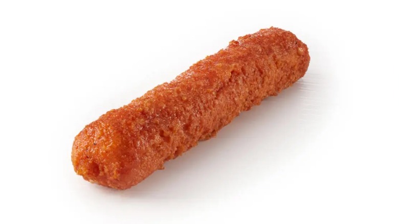 Buffalo chicken bites with cheese on white background