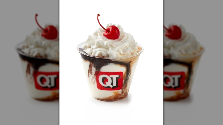 Turtle sundae on white background