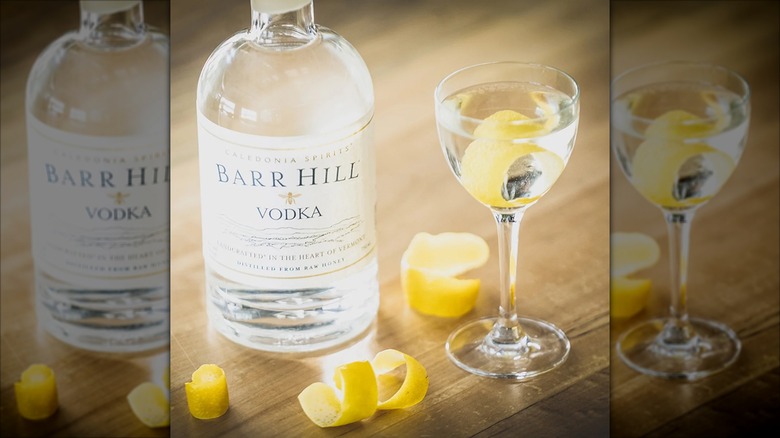 A bottle of Barr Hill Vodka
