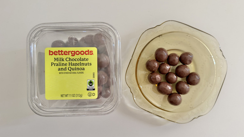 bettergoods praline hazelnut with quinoa chocolates on a plate
