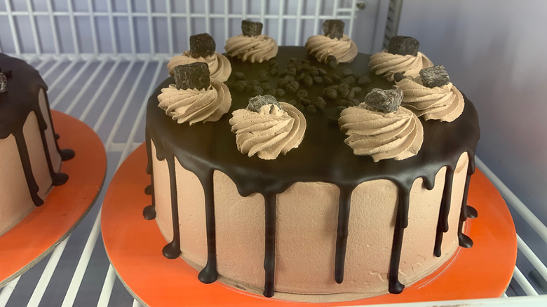 Dairy Queen's Chocolate Ice Cream Cake in fridge