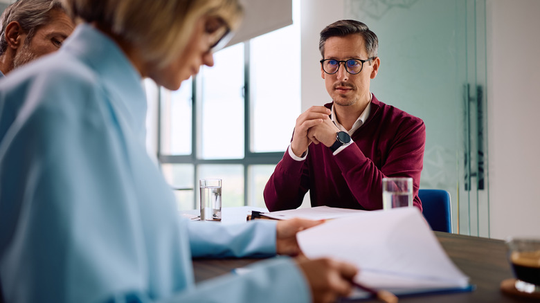 applicant having job interview with recruiters